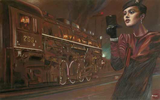 Orient-Express oil pastels by michel leconte